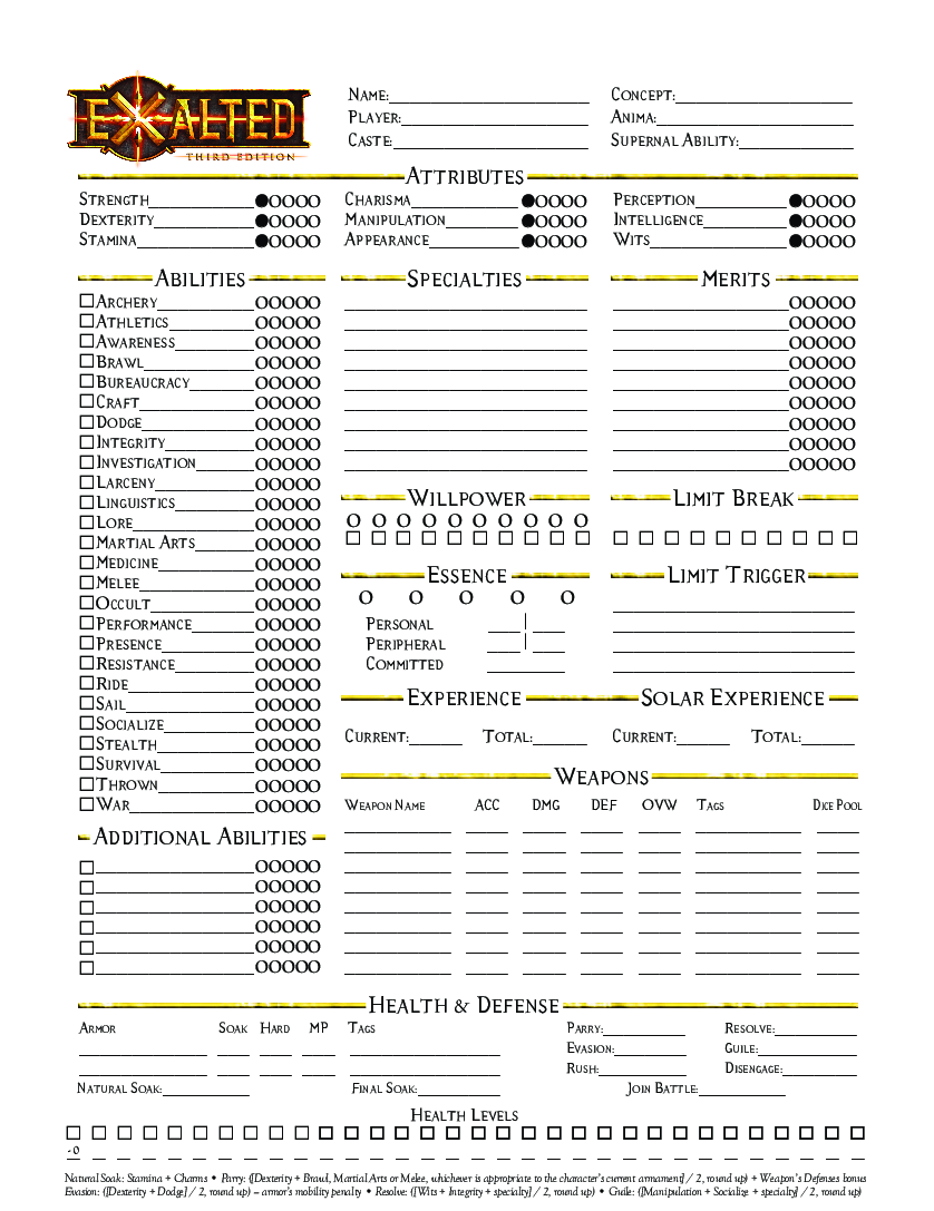 Exalted 3rd Interactive Character Sheet - Herunterladen pdf von Docero.de